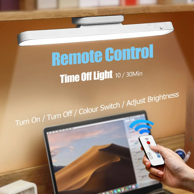Rechargeable Magnetic LED Light Bar — 3-Color Night Light with Remote, USB