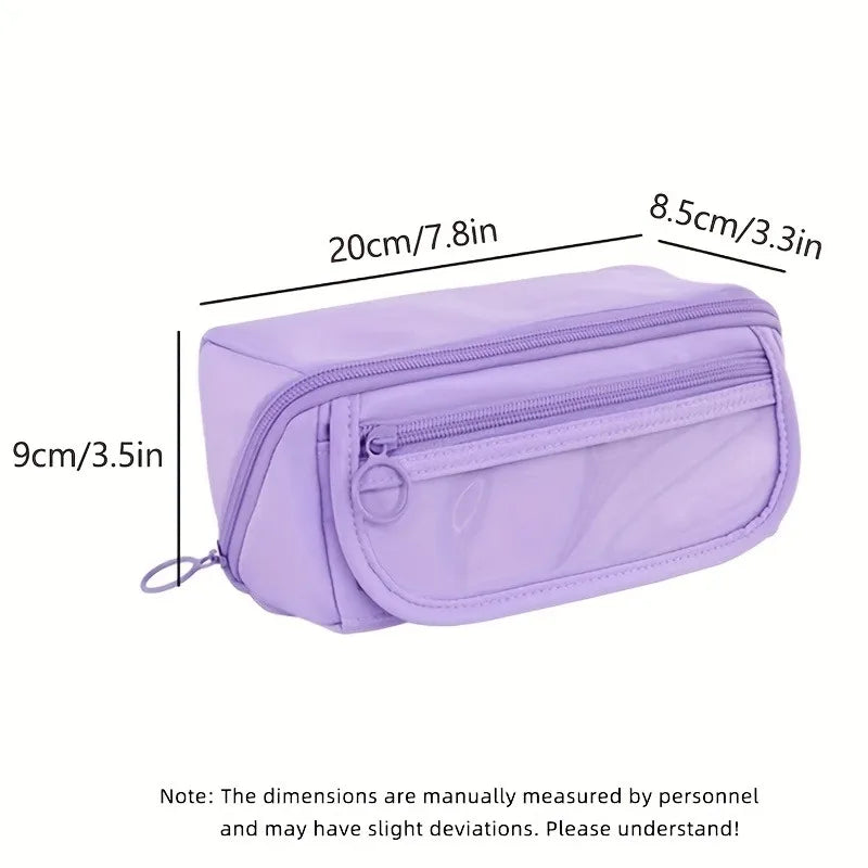 Large Capacity Pencil Case Organizer with Multi-Compartment Desktop Storage for School and Office Supplies