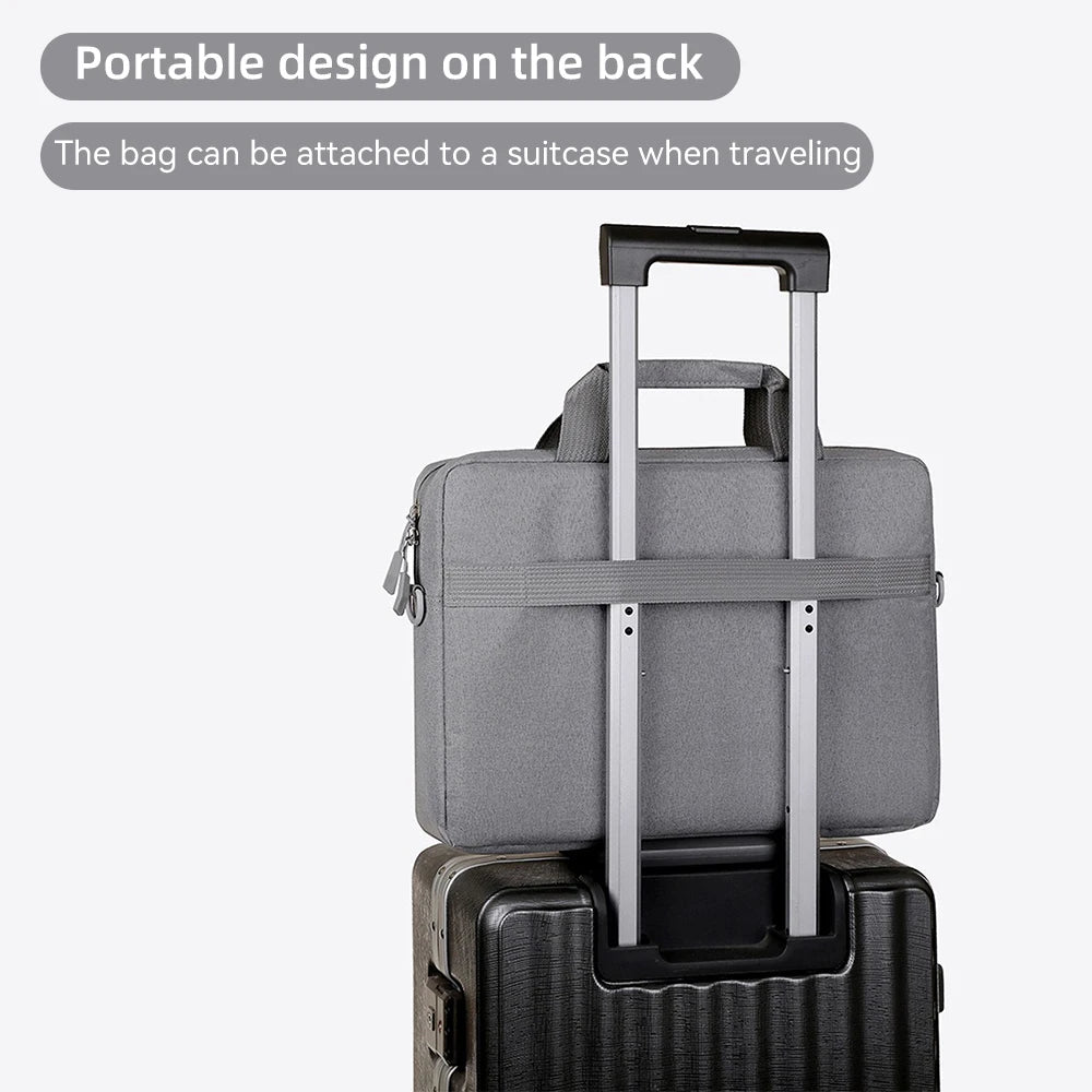 Laptop Sleeve Bag with Shoulder Strap and Handle, Water-Resistant Portable Carrying Case for 14 and 15.6 Inch Laptops and Notebooks