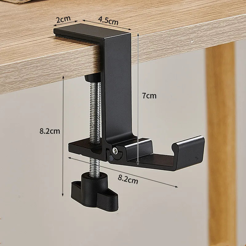 Adjustable Foldable Under Desk Headphone Hook and Backpack Hanger Clamp Holder