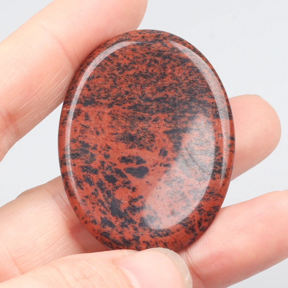 Natural Crystal Worry Stone — Hand-Carved Pocket Meditation Thumbstone