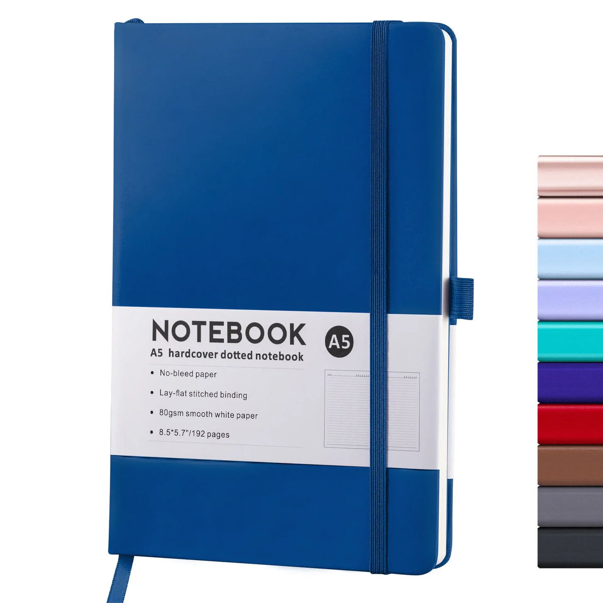 Hardcover A5/A6 Notebook with Elastic Closure