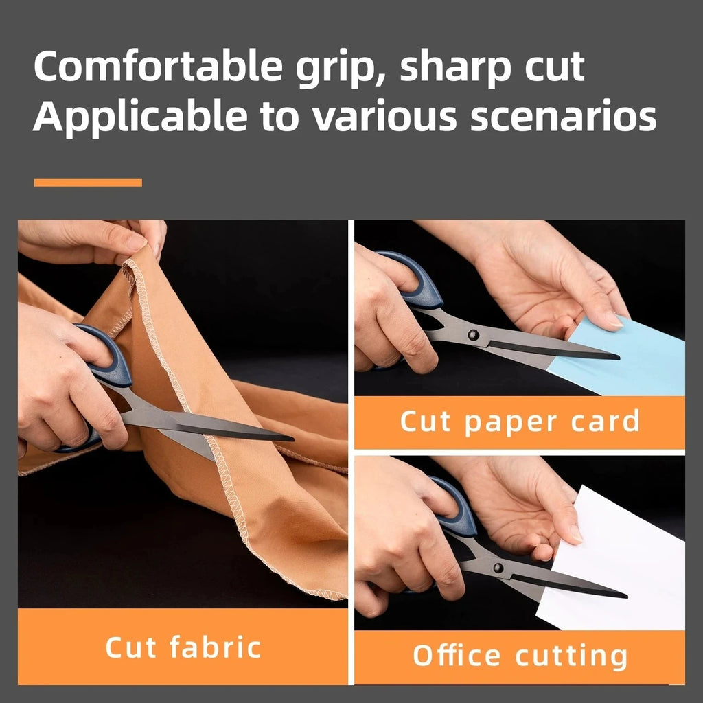 Professional Office Scissors, Heavy Duty Stainless Steel Black Blade Scissors for Paper, Crafts and Home Office, 7 Inch