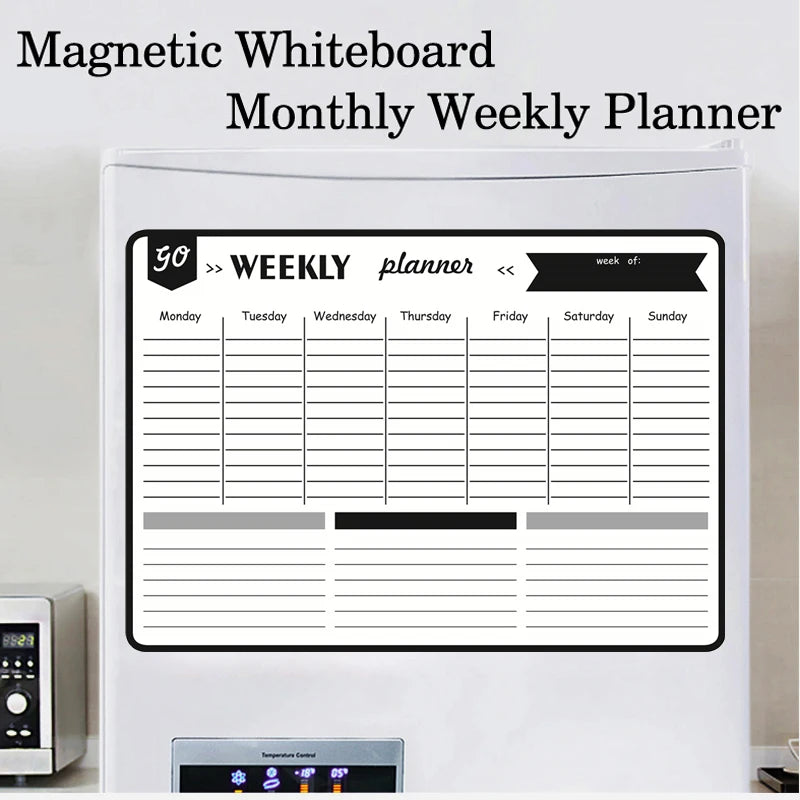 A3 Magnetic Dry-Erase Planner — Monthly & Weekly Fridge Calendar