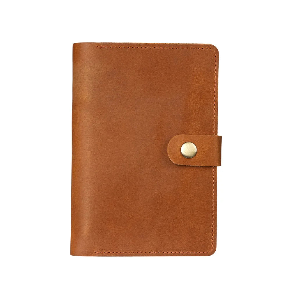 Leather Journal Cover with Pen Holder, Refillable Pocket Notebook Diary Fits 3.5 x 5.5 Inch