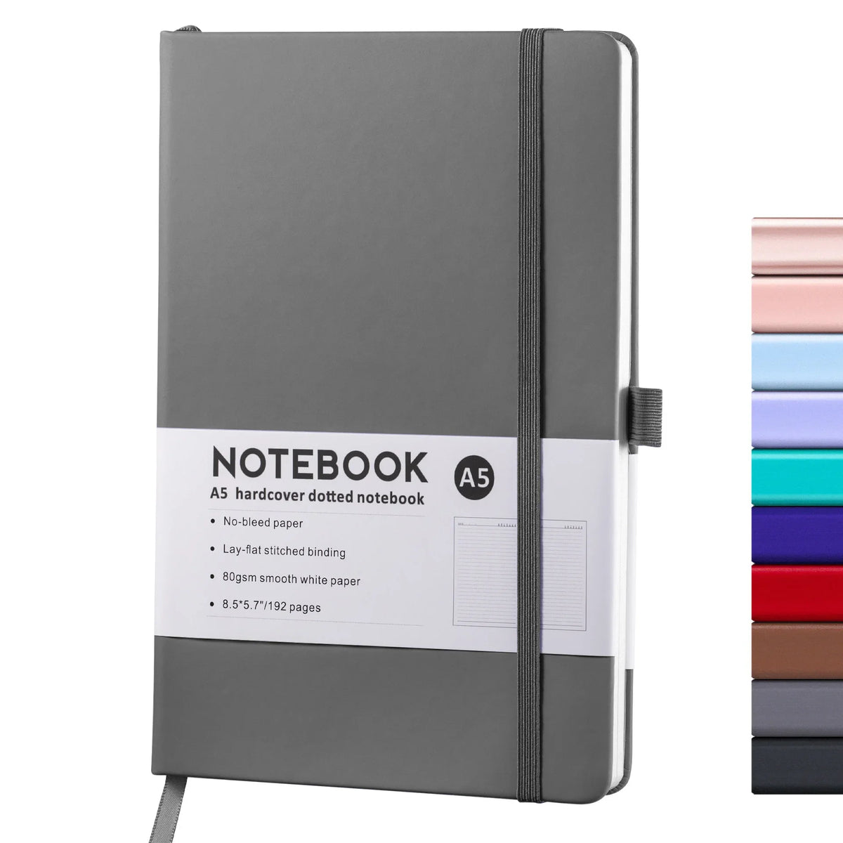 Hardcover A5/A6 Notebook with Elastic Closure