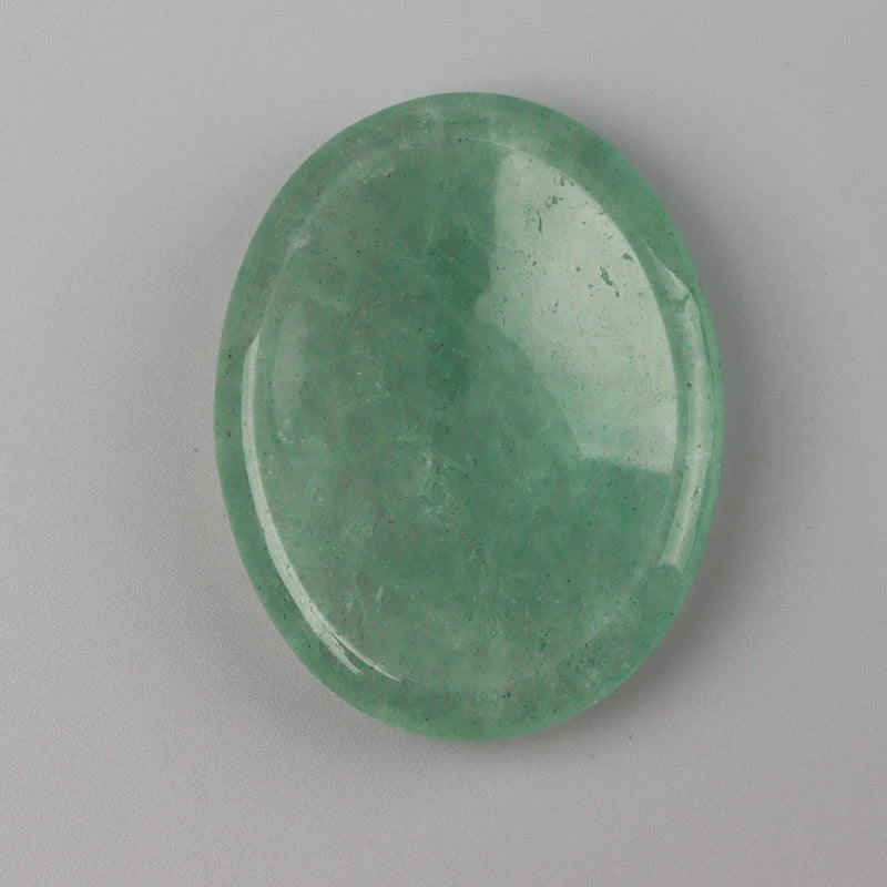 Natural Crystal Worry Stone — Hand-Carved Pocket Meditation Thumbstone