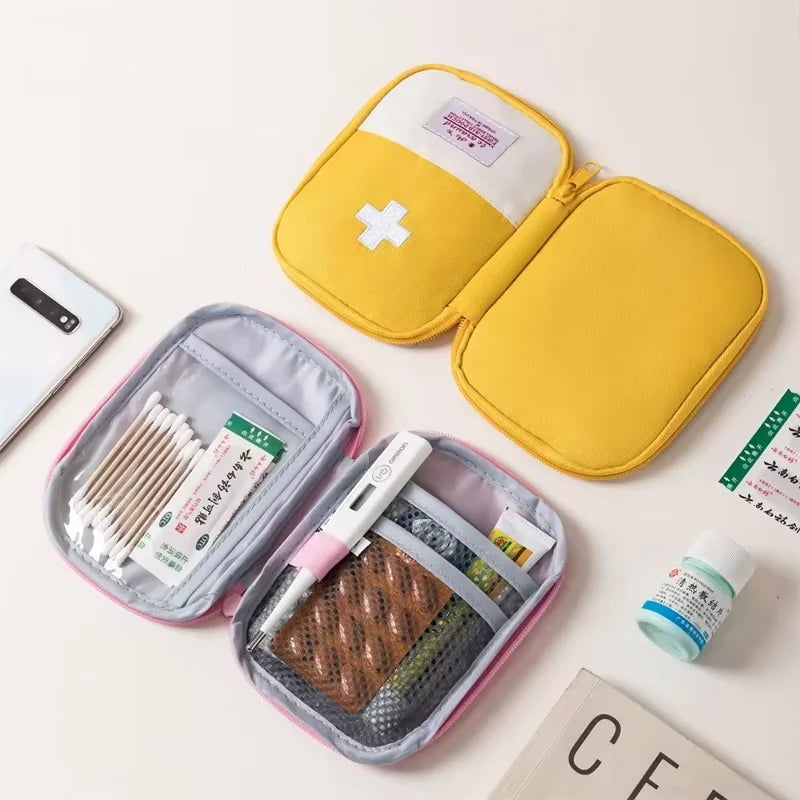 Travel Medicine Bag and Mini First Aid Kit Pouch for Pills, Vitamins and Emergency Essentials, Portable Home and Outdoor Storage