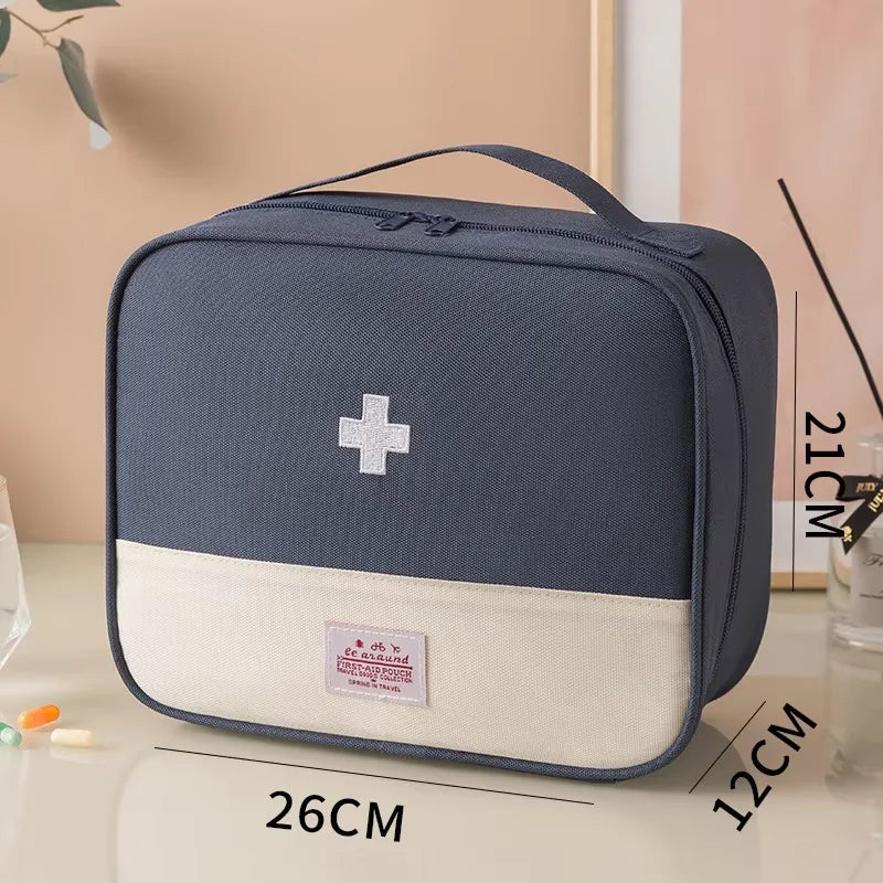 Travel Medicine Bag and Mini First Aid Kit Pouch for Pills, Vitamins and Emergency Essentials, Portable Home and Outdoor Storage