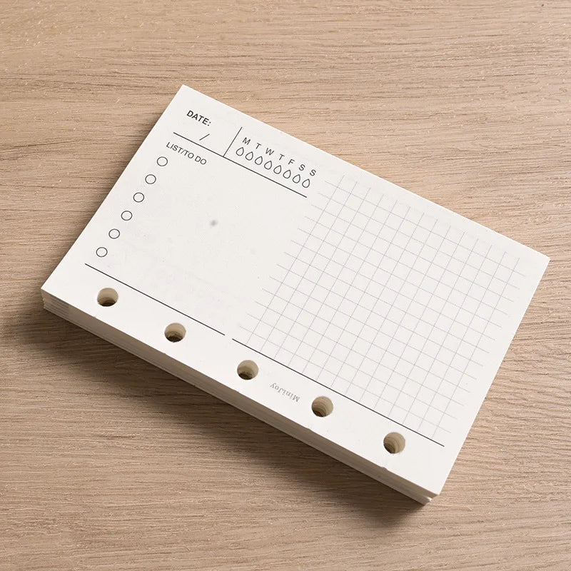 M5 Loose Leaf Refill Paper, 40 Sheets Planner Inserts for Mini Binder, Weekly Monthly To Do Dot Grid Lined Pages