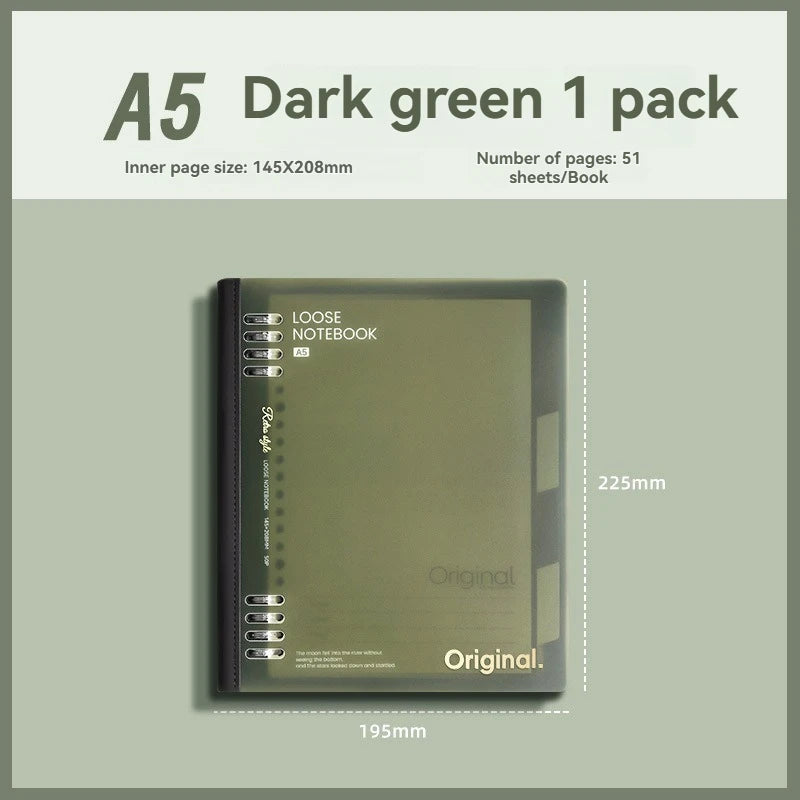 A5/B5 Loose-Leaf Notebook — 46 Sheets, Soft Spine & Detachable Pages