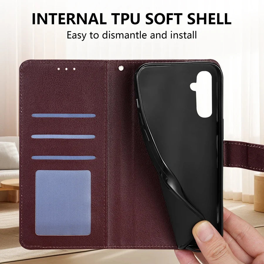 Magnetic Leather Flip Wallet Case for Samsung Galaxy A-Series (A05s-A56)