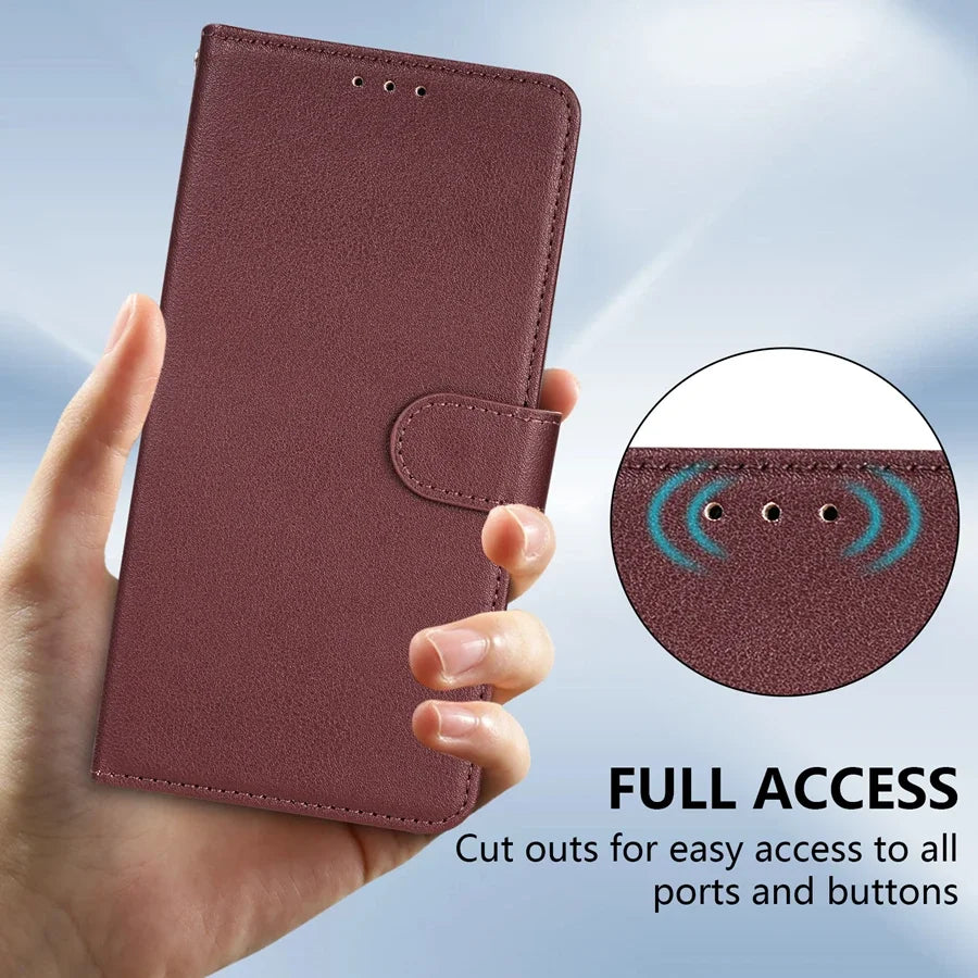 Magnetic Leather Flip Wallet Case for Samsung Galaxy A-Series (A05s-A56)