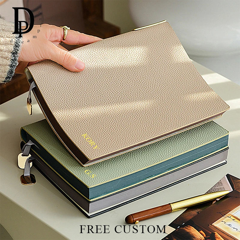 Personalized A5 PU Leather Notebook — Business, Study & To-Do Journal