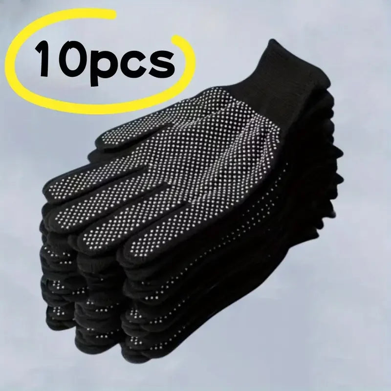 10-Pack Breathable Nylon Work Gloves — Unisex Non-Slip Gloves for Cycling, Fishing & Camping