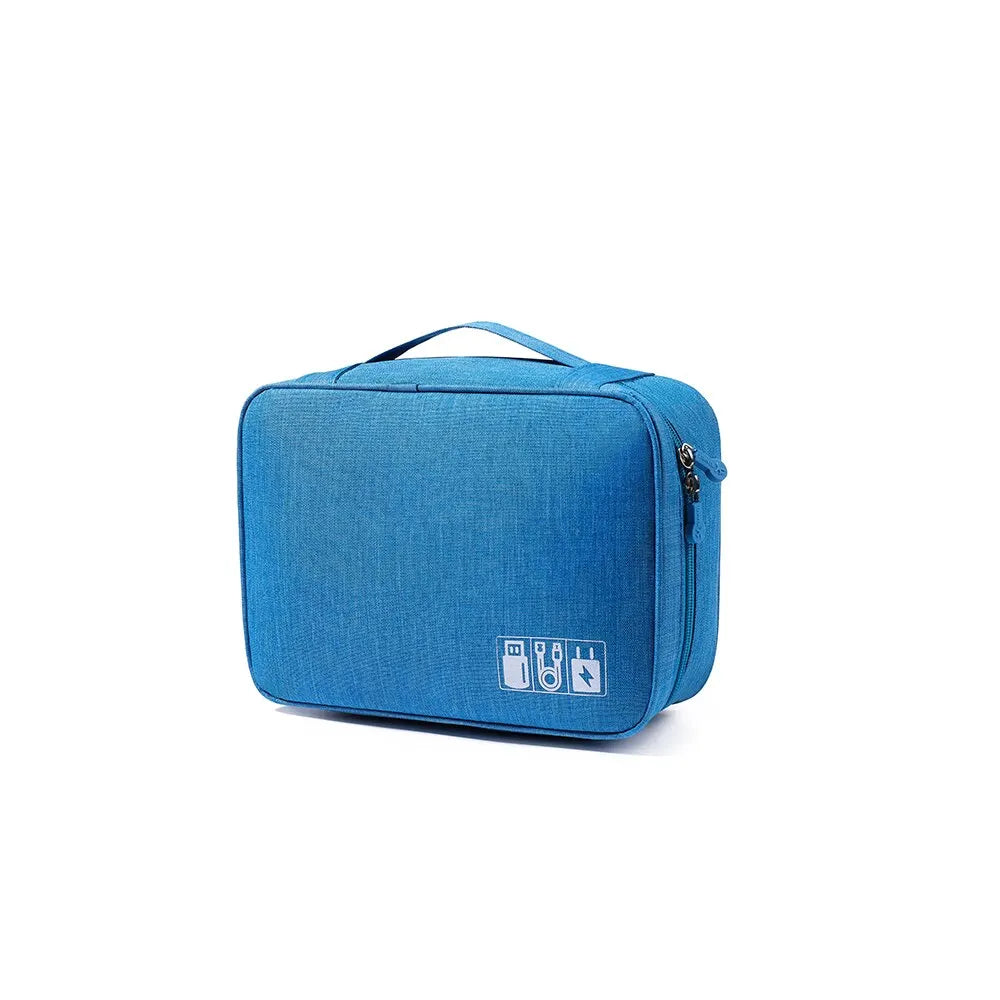 Electronics Travel Organizer Bag with Double-Layer Storage