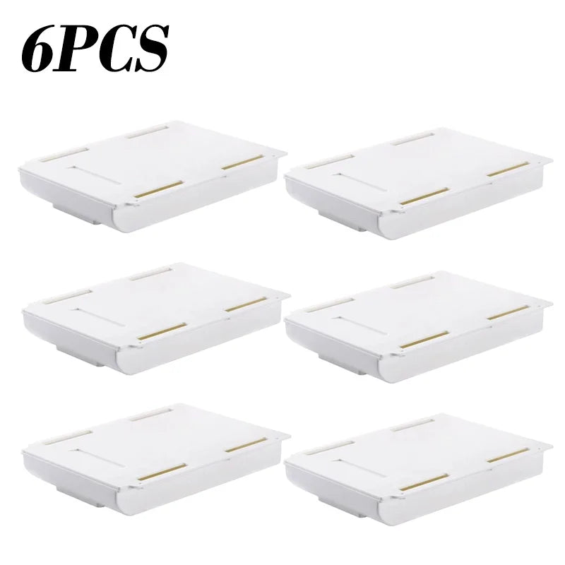 Self Stick Pencil Tray Under Desk Drawer Storage Box Hidden Stationery Organizer Stand For Pens Office Home Storage Organizer