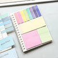 Spiral Notebook Sticky Notes Set with Index Tabs, Pastel Self-Adhesive Memo Pads and To-Do List Notepad for Office and School