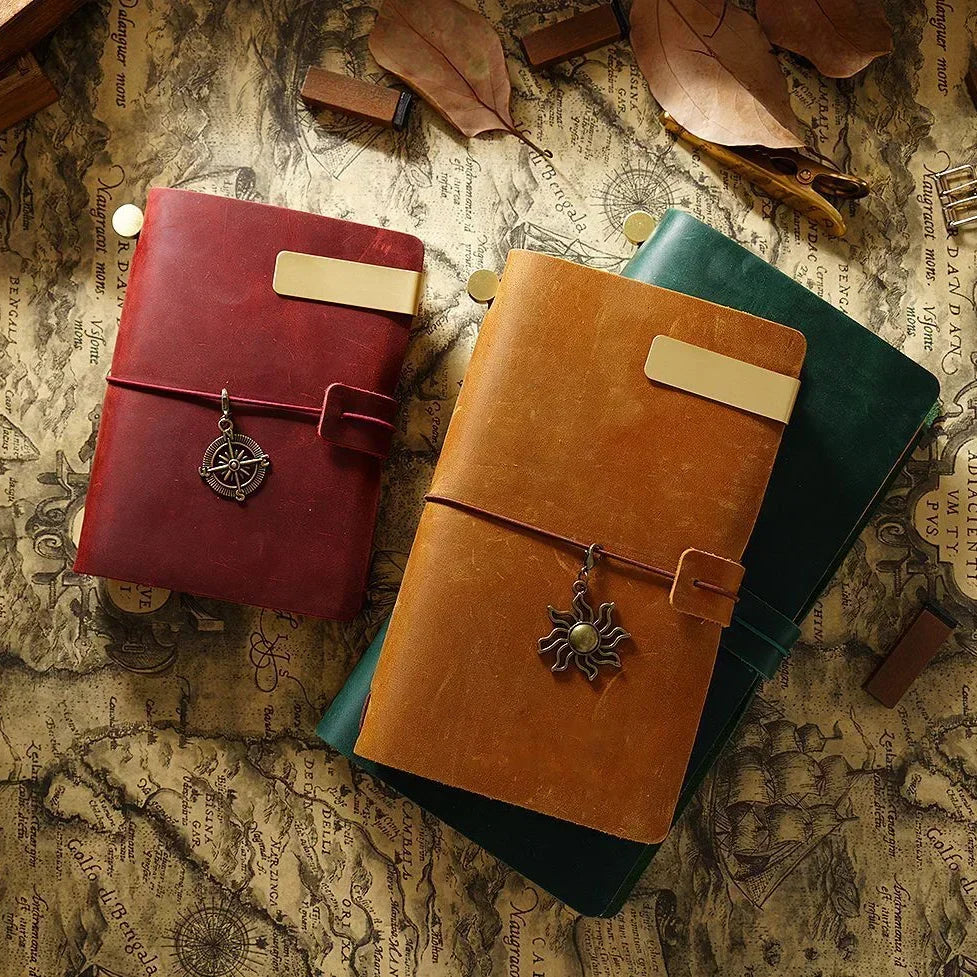 Genuine Leather Traveler’s Notebook with Refillable Inserts