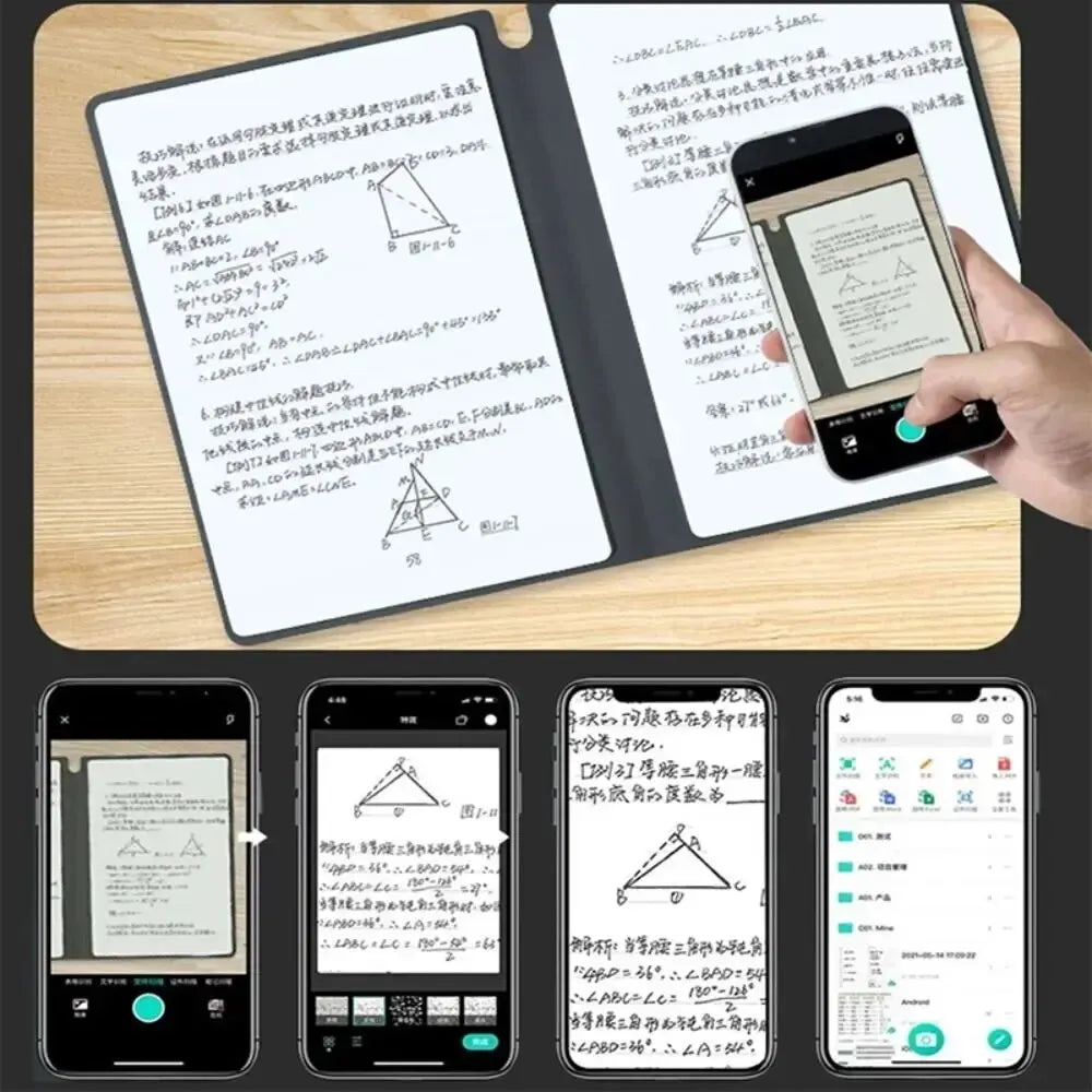 Reusable Whiteboard Notebook — Portable Weekly Planner with Pen & Erasing Cloth