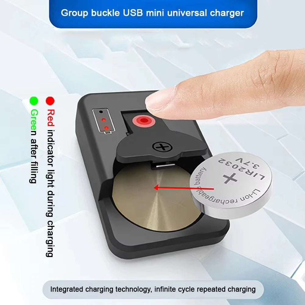 Button Cell Battery Charger for Watches, Calculators & Small Electronics — LR2016/LR2025/LR2032