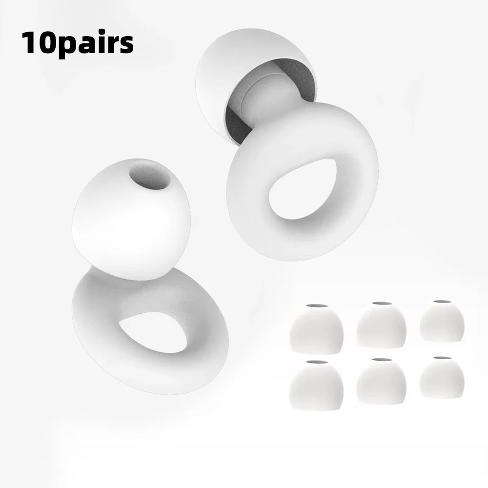 Quiet Ear Plugs for Noise Reduction — Soft Reusable Hearing Protection for Sleep, Swim & Work, 8 Tips in XS/S/M/L