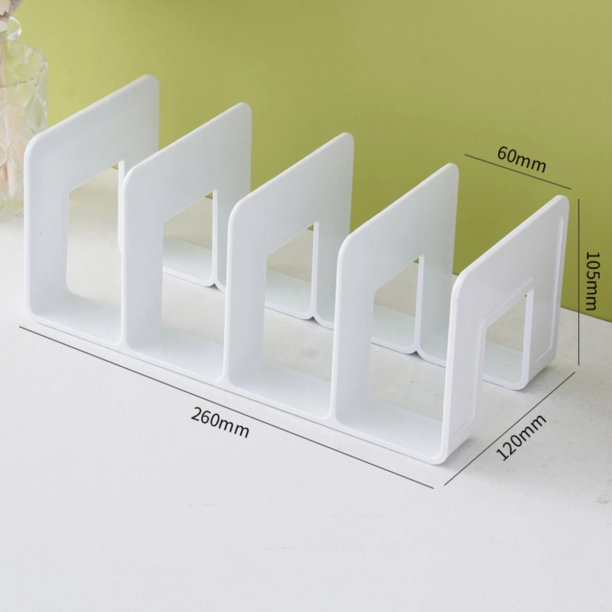 4 Compartment Desktop File and Book Organizer Rack for Home Office and Classroom
