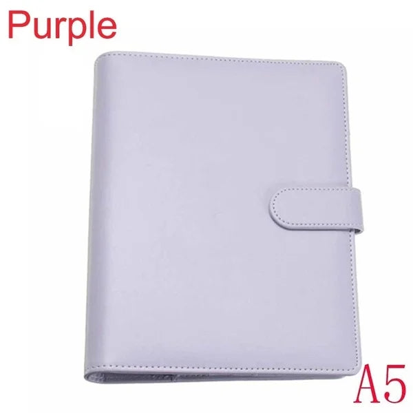 Pastel A5 A6 Refillable Planner Cover, 6-Ring PU Leather Binder Notebook with Pen Loop and Card Pockets