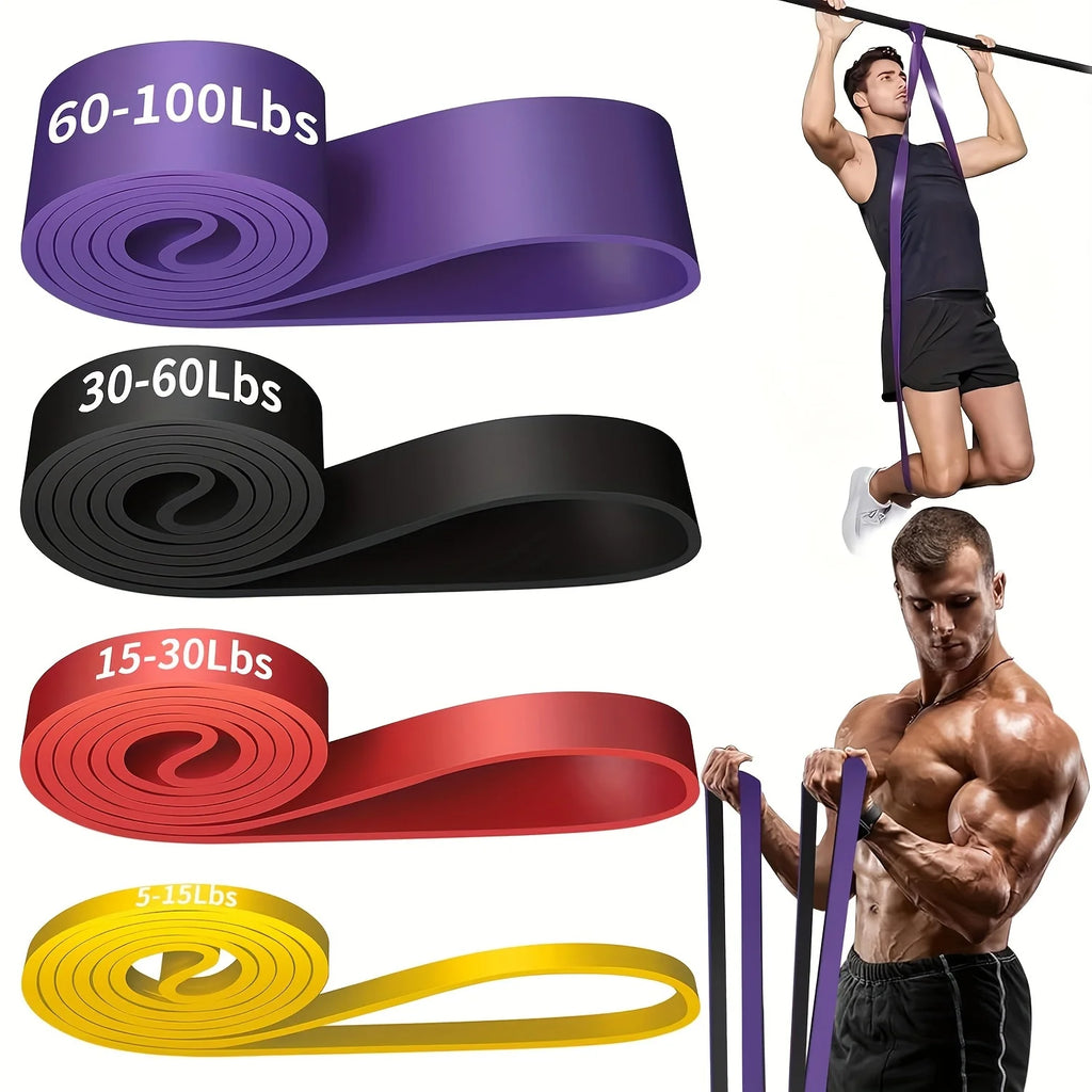 Stackable TPE Resistance Bands — Heavy-Tension Home Workout & Stretching Set