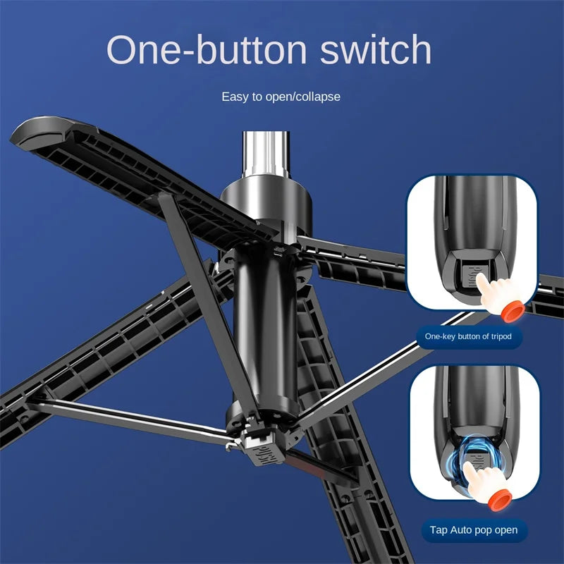 Wireless Bluetooth Selfie Stick Tripod with Remote Shutter, Extendable Phone Tripod Stand for Vlogging and Live Streaming