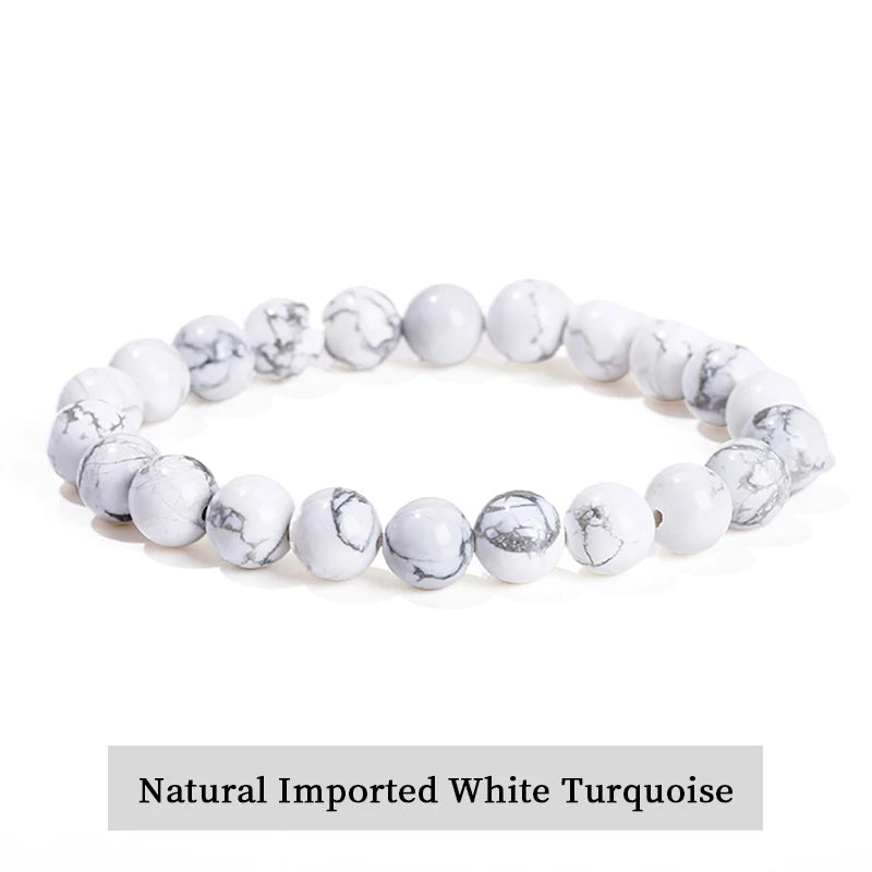 Natural Stone Beads Bracelet — Amethyst, Tiger Eye, Crystal & More