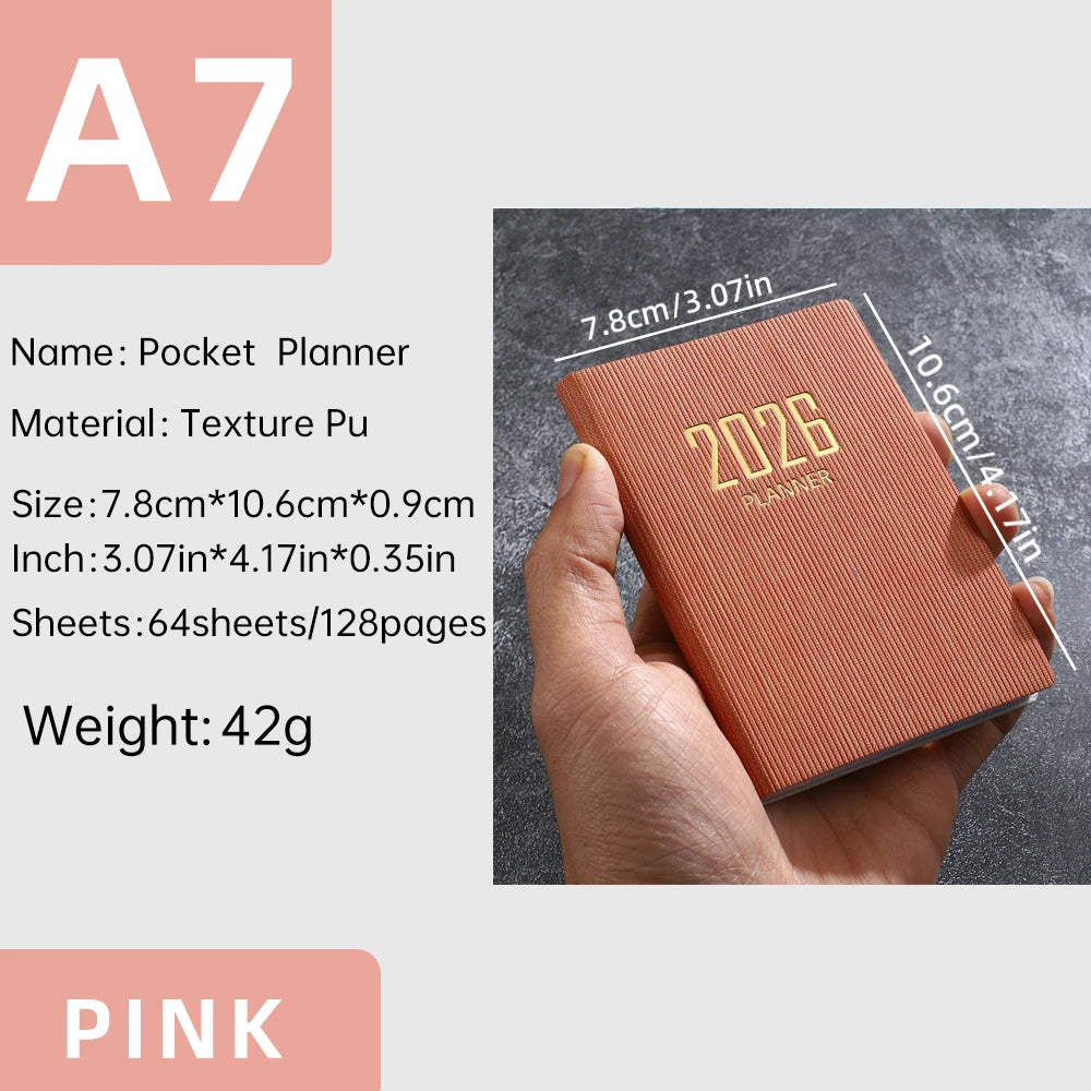 2026 A7 Mini Pocket Planner — Daily & Weekly Schedule Book