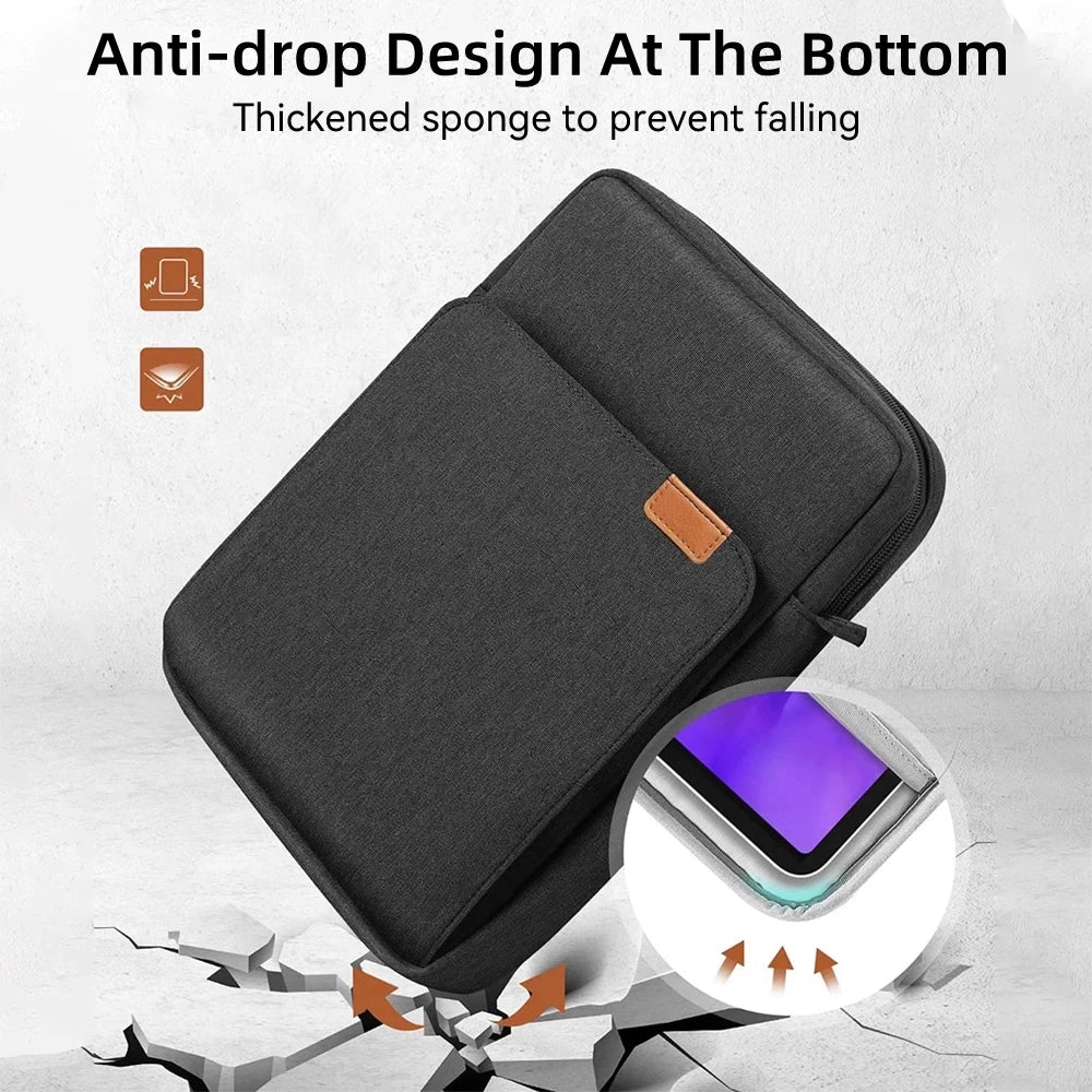 Laptop Sleeve Bag with Shoulder Strap and Handle, Water-Resistant Multi-Pocket Case for 11 and 13 Inch Laptops and 9 to 13 Inch Tablets