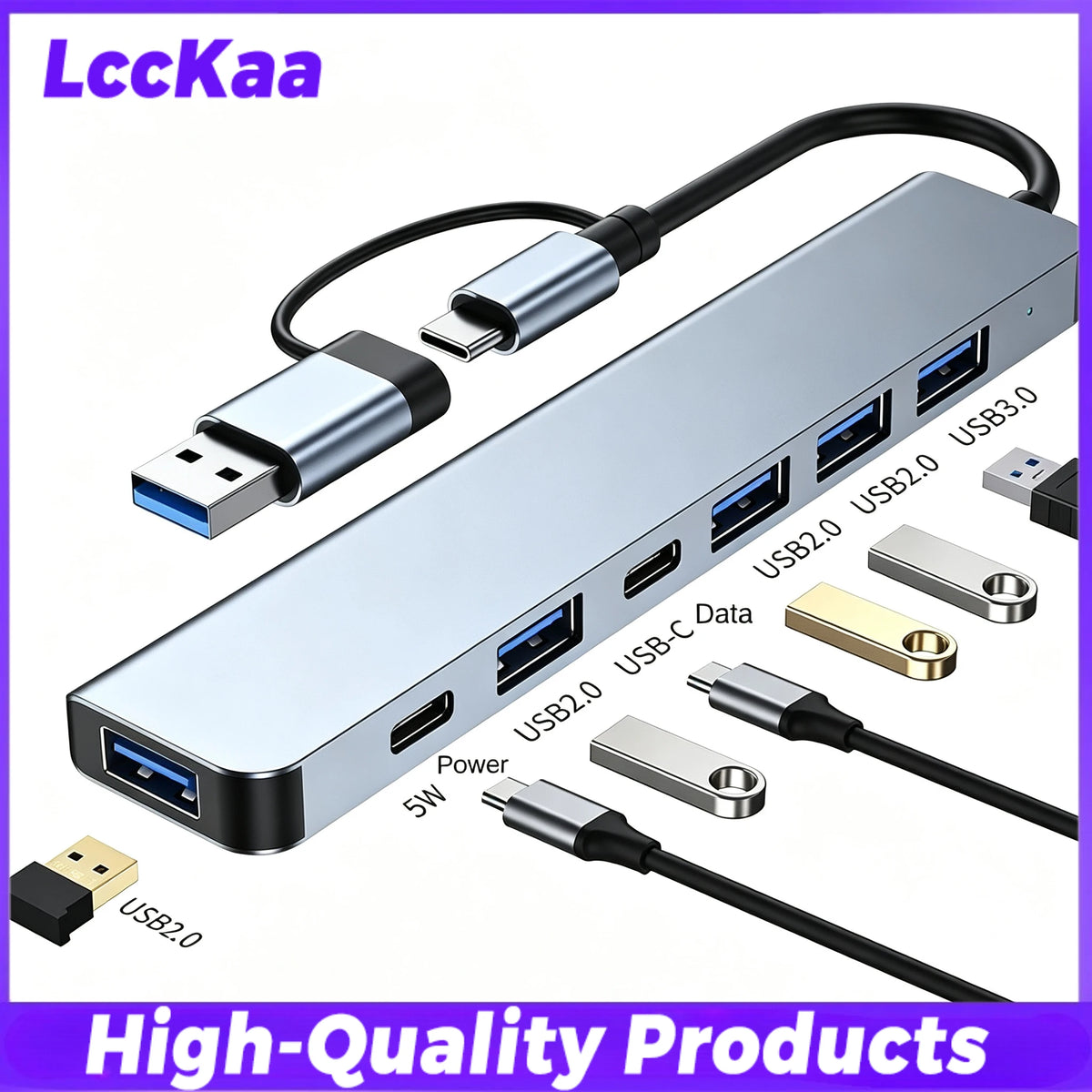 USB-C Multiport Hub Adapter with 3.5mm Audio Jack