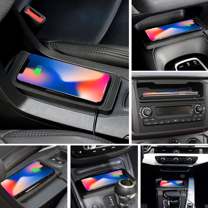 15W Wireless Car Charger Pad — Non-Slip Qi Fast Charging for iPhone & Android