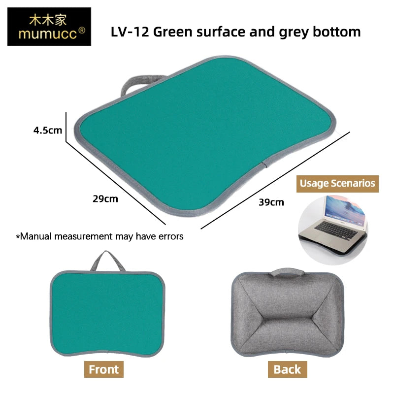 Laptop Lap Desk with Cushion — Foam-Filled Pillow Stand & Mouse Pad