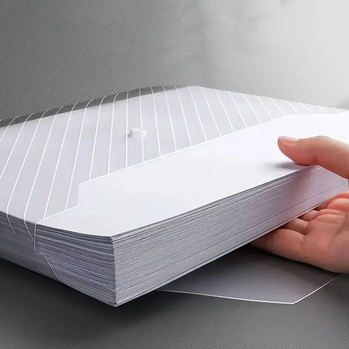A4 Clear Plastic Document File Bags with Snap Button, Pocket Folders for Students and Office Organizing