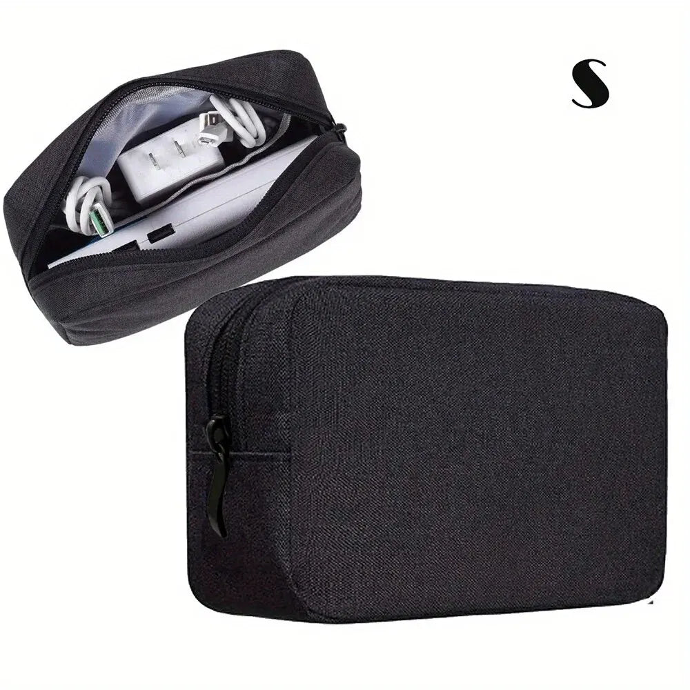 Compact Cable Cord Organizer Pouch, Small Electronics Storage Bag for Chargers, SD Cards, Power Banks and Earbuds, Portable Travel Tech Case