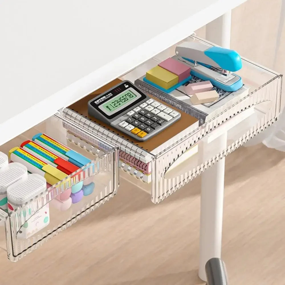 Under Desk Hidden Drawer Self-Adhesive Storage Organizer for Office