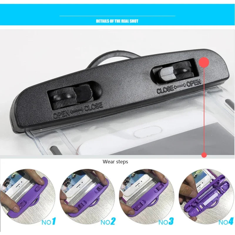 Clear PVC Phone Pouch with Lanyard and Locking Closure