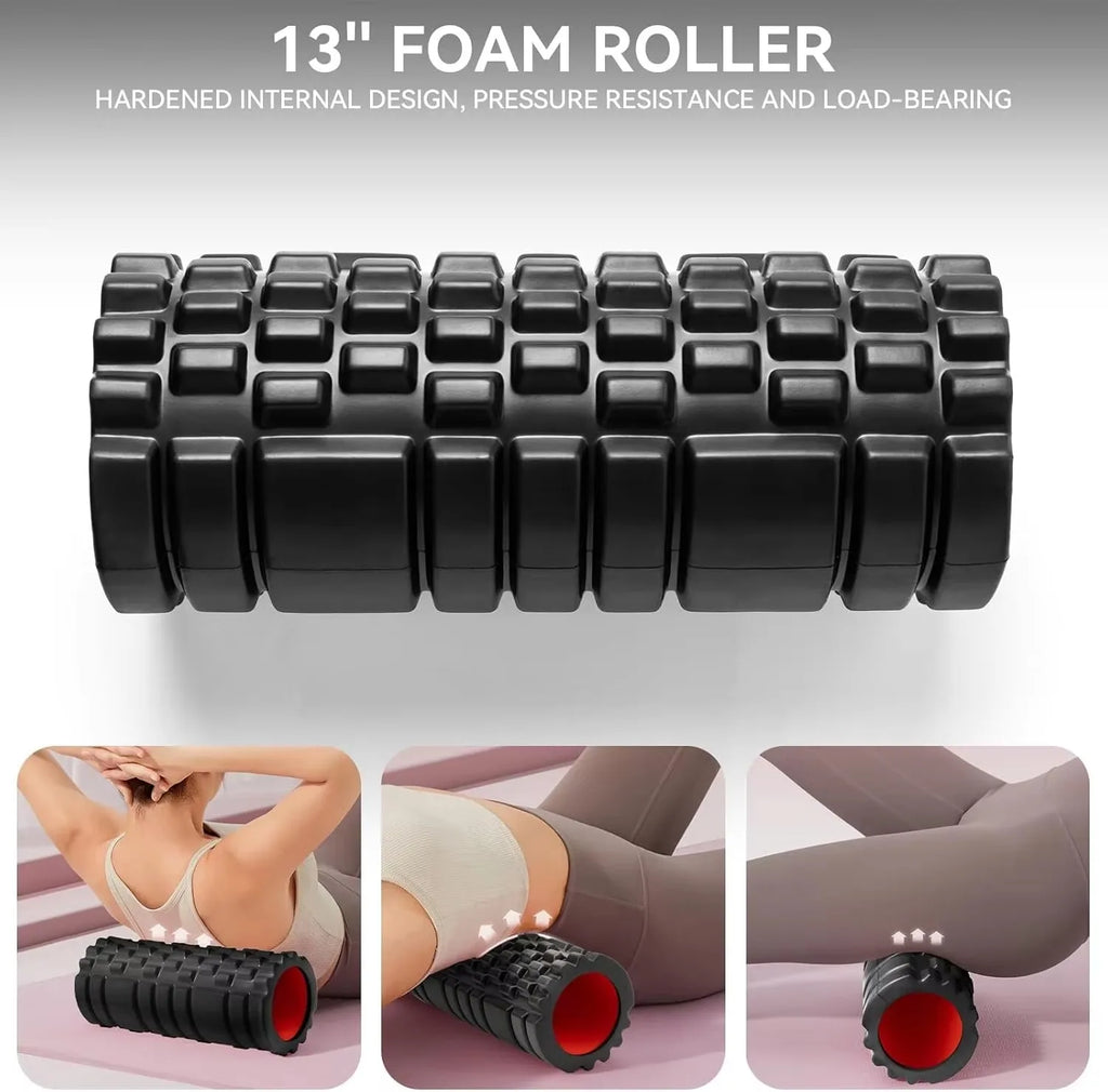 Textured EVA Foam Roller — Deep-Tissue Massage Tool for Back, Legs & Mobility