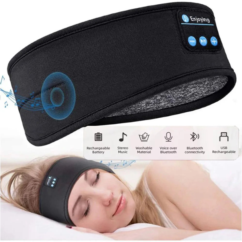 Bluetooth Sleep Headband — Wireless Sports Headphones with Eye Mask for Running & Yoga