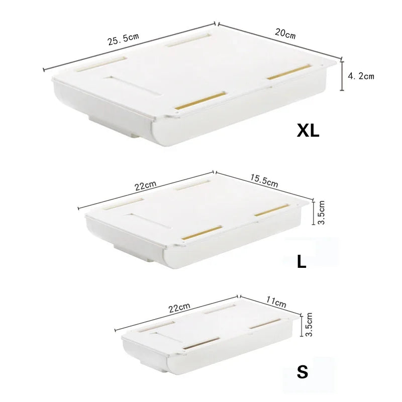 Self-Adhesive Under-Desk Drawer Organizer, Three Sizes