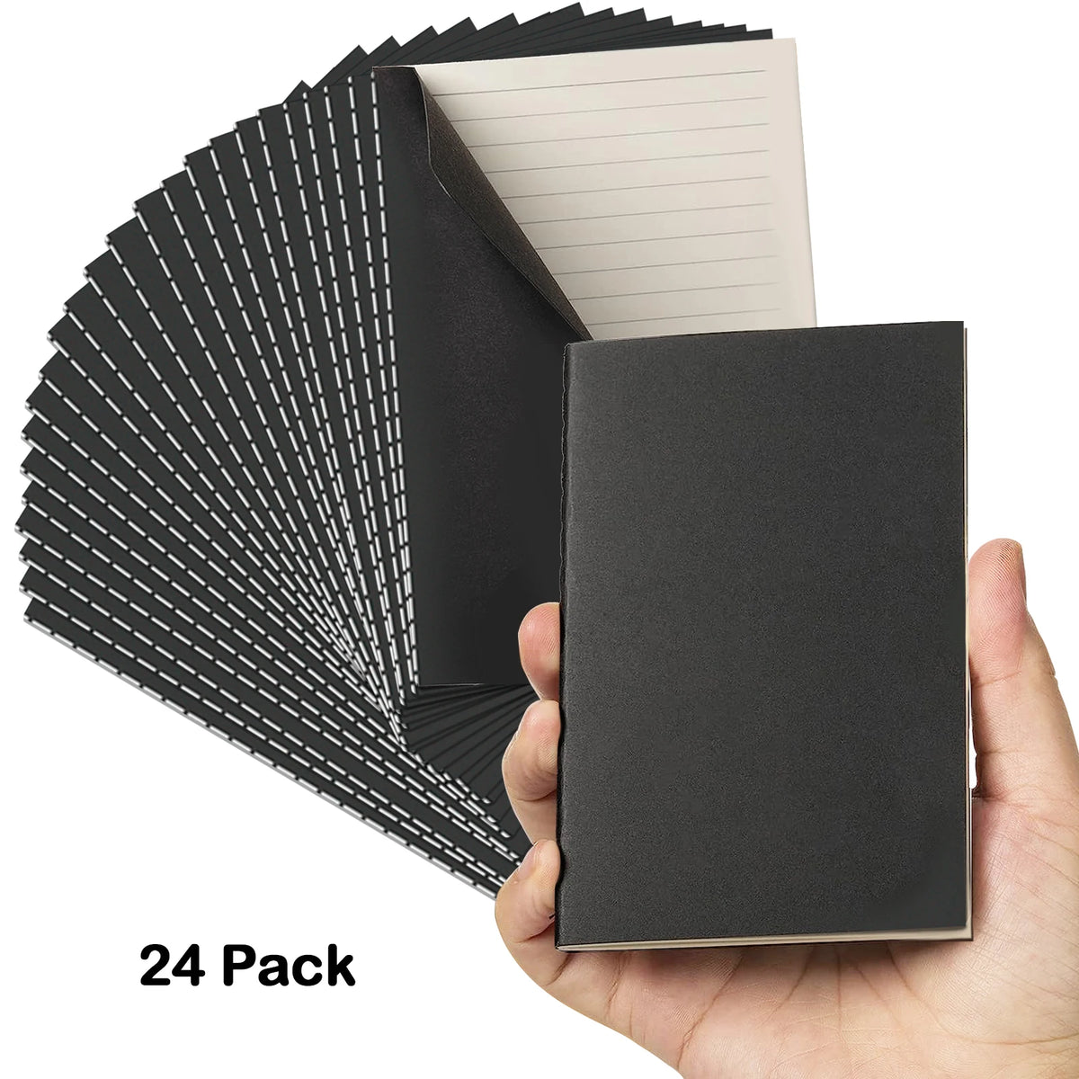 24-Pack Pocket Notebooks — Colorful College Lined Journals for Writing & Drawing