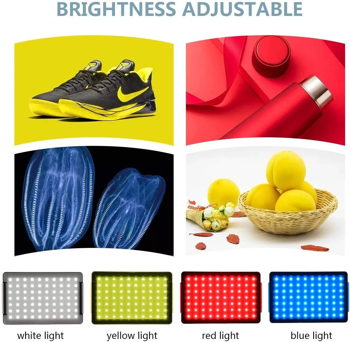 LED Video Light Photography Lighting Kit with Tripod Stand and 4 Color RGB Filters for Streaming, Filming and Content Creation