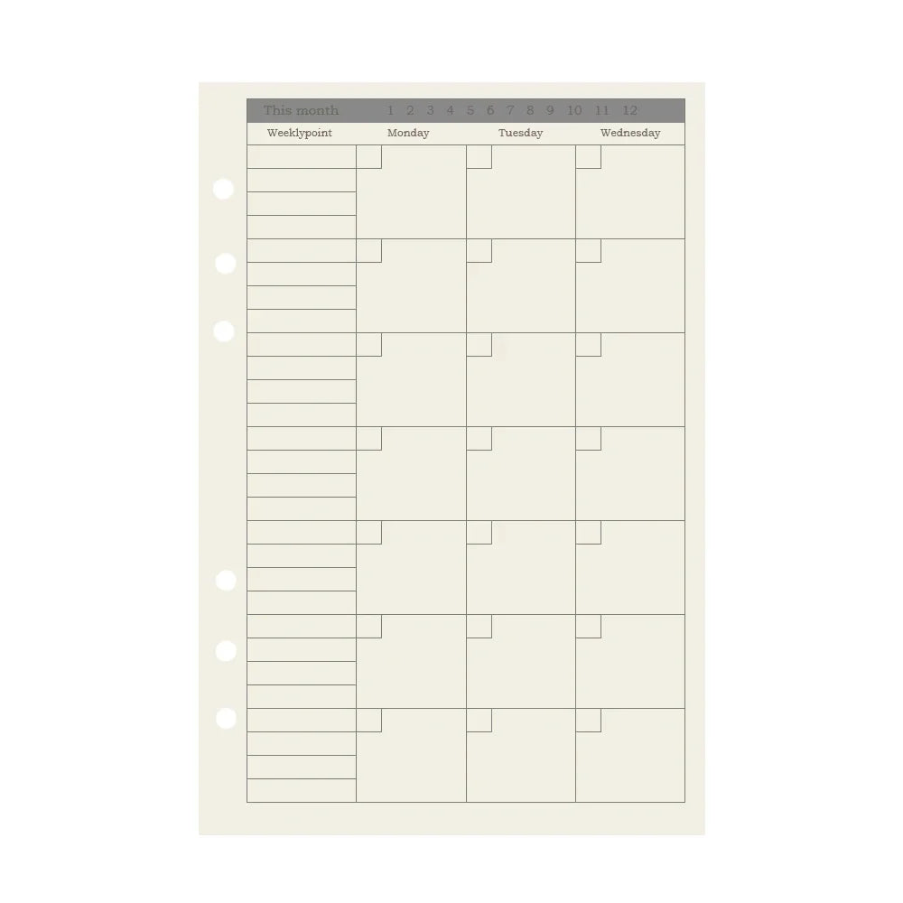 A5 A6 A7 Loose Leaf Refill Paper, 45 Sheet 6 Ring Planner Inserts in Daily, Weekly, Monthly, To Do, Finance, Lined, Grid and Dot Styles