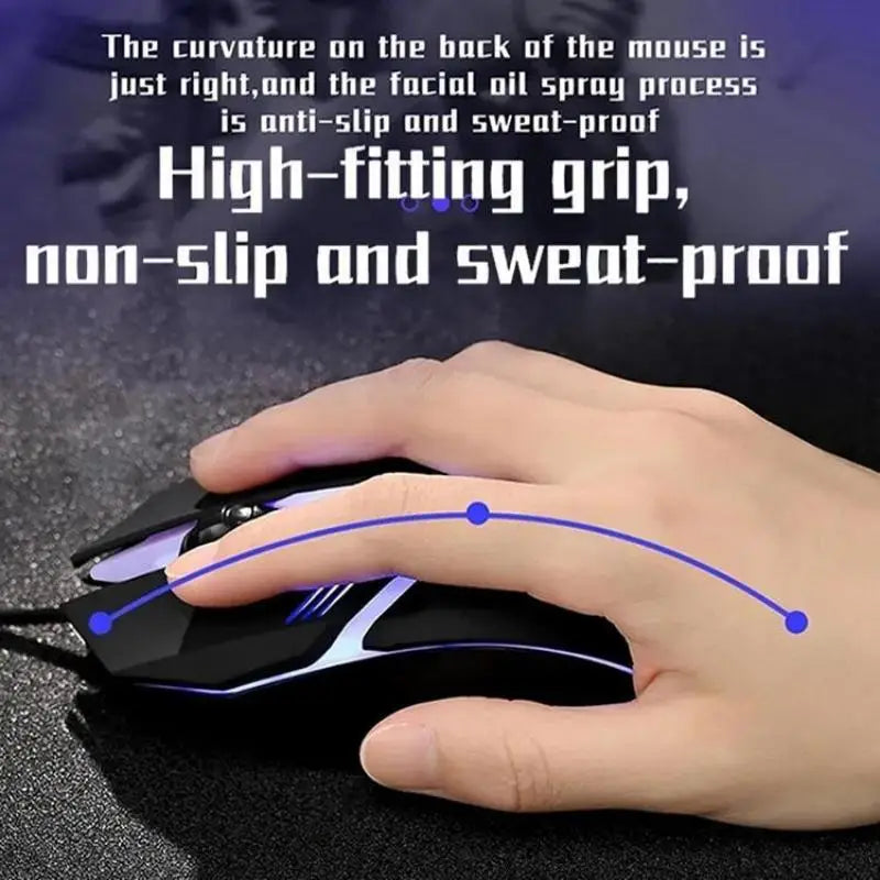LED Luminous Backlit USB Wired Gaming Mouse with Stable Handling and Optical Tracking