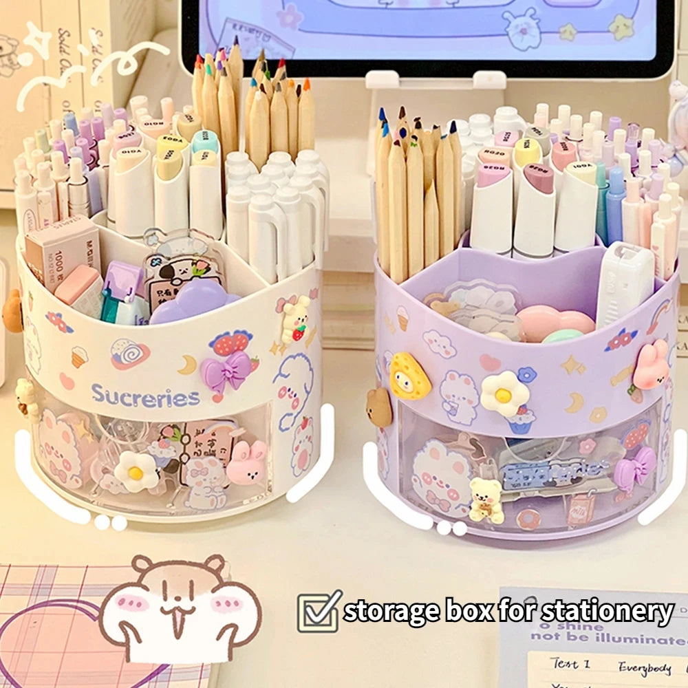 Cute Rotating Desk Pen & Pencil Holder Organizer