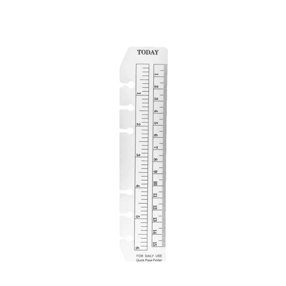 A5 A6 A7 Binder Ruler Bookmark, Snap-In Loose Leaf Ruler Divider for 6-Ring Planners and Notebooks