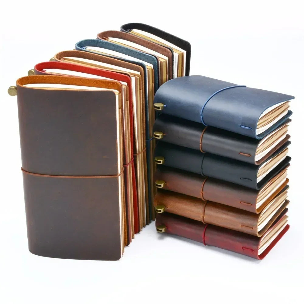 Genuine Leather Traveler’s Notebook with Refillable Inserts
